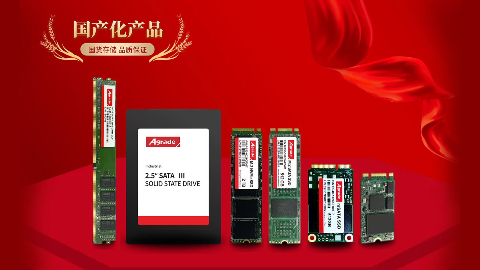 国货来袭：<i style='color:red'>agrade睿达</i>发布M.2 2242 NVMe工业级SSD